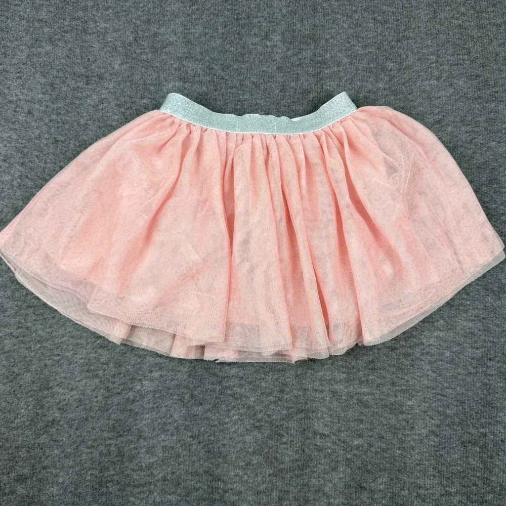btween‎ Tutu Skirt Girls 3T Pink Silver Glitter Waistband Tulle Skort 20107